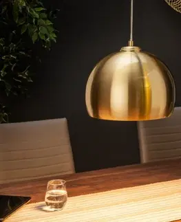 Luxusní designové závěsné lampy Estila Designová závěsná lampa Amaris zlatá 30cm