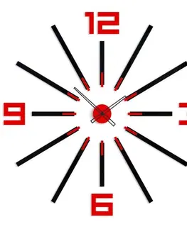 Nalepovací hodiny ModernClock 3D nalepovací hodiny Big Sheen černo-červené