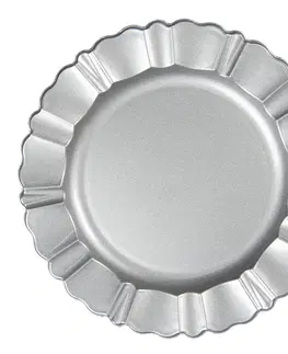 Talíře Stříbrný melaninový talíř / podnos - Ø 33 cm Clayre & Eef 64595ZI