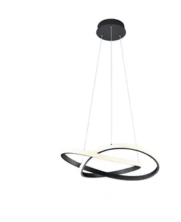 Zavesna svitidla Designové závěsné svítidlo černé včetně LED 3stupňového stmívatelného - Koers