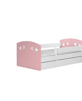 Dětské postýlky Kocot kids Dětská postel Julia mix růžová, varianta 80x180, se šuplíky, s matrací
