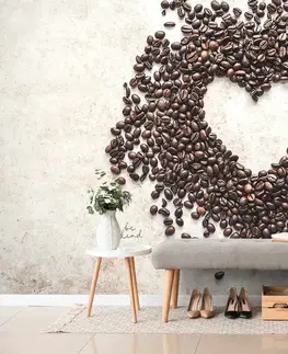 Samolepící tapety Samolepící fototapeta srdce z kávových zrn