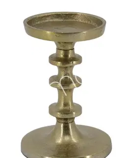 Svícny Bronzový antik kovový svícen na širokou svíčku - Ø 10*15cm Colmore by Diga 001-20-4034-MINI-BRONZE