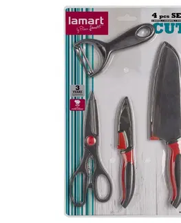 Sady nožů Lamart set 4ks - nože 2ks,škrabka, nůžky - Cut; 42003753