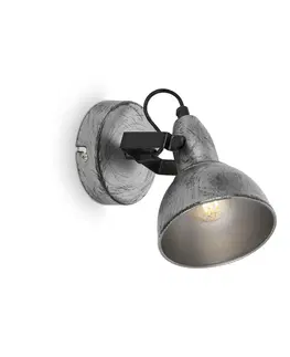 Industriální bodová svítidla BRILONER Bodové svítidlo pr. 10 cm 1x E14 max. 40W antická stříbrná BRILO 2049-014