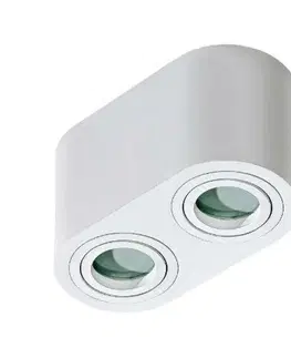 Moderní venkovní stropní svítidla Stropní bodové přisazené svítidlo AZzardo Brant 2 IP44 white AZ2816 GU10 2x50W IP44 18cm bílé