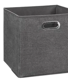 Úložné boxy DekorStyle Úložný textilní box 31 cm tmavě šedý