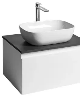 Koupelnový nábytek AQUALINE ALTAIR skříňka s deskou 62,5 cm, bílá/antracit břidlice AI267-03