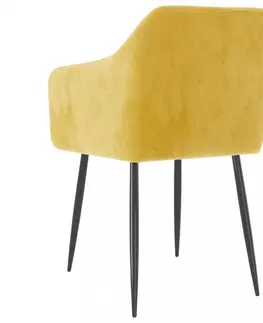 Židle Jídelní židle 2 ks samet / kov Dekorhome Růžová