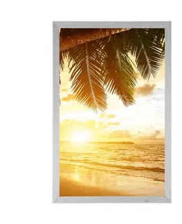 Příroda Plakát východ slunce na karibské pláži