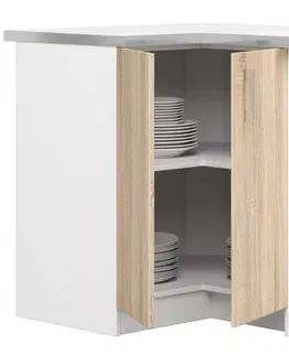 Kuchyňské dolní skříňky Ak furniture Kuchyňská rohová skříňka Artus S90/90N s pultem Lima bílá/dub sonoma