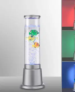 Vnitřní dekorativní svítidla JUST LIGHT. Vodní sloupec Ava s LED diodami a rybami, výška 36 cm