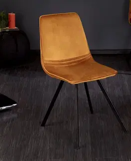 Židle Jídelní židle 4 ks AMYKLAS Dekorhome Hořčicová