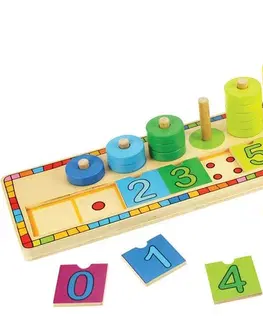 Dřevěné hračky Bigjigs Toys Deska s nasazovacími čísly TOYS multicolor