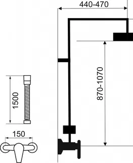 Koupelnové baterie NOVASERVIS Sprchová souprava + sprchová baterie s horním vývodem 38062 SET070/38,1