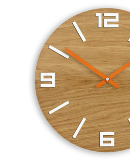 Hodiny ModernClock Nástěnné hodiny Arabic hnědo-bílo-oranžové