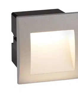 Venkovní zapuštěné osvětlení Searchlight LED nástěnné podhledové Ankle, IP65, hliník, šedá