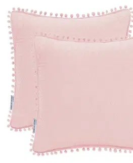 Polštáře Povlaky na polštáře AmeliaHome Meadore pudrově růžové, velikost 45x45*2