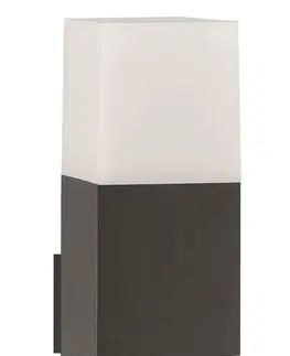 Moderní venkovní nástěnná svítidla NOVA LUCE venkovní nástěnné svítidlo STICK tmavě šedý hliník bílý akryl E27 1x12W 220-240V IP54 bez žárovky 713412