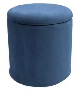 Taburety Kontrast Taburet s úložným prostorem PLAZA -36 x 36 cm - tmavě modrý