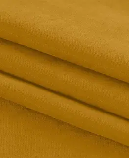 Záclony Závěs Homede Milana II s kroužky a dvojitým záhybem Flex hořčicově žlutý, velikost 420x245