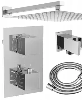 Sprchy a sprchové panely MEXEN/S Cube DR02 podomítkový sprchový SET + slim sprcha 25 cm, chrom 77502DR0225-00