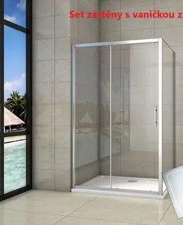 Sprchové vaničky H K Obdélníkový sprchový kout SYMPHONY 110x80 cm s posuvnými dveřmi včetně sprchové vaničky z litého mramoru