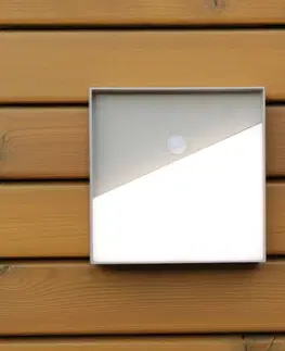 Venkovní nástěnná svítidla s čidlem pohybu Eco-Light Nabíjecí nástěnné světlo Meg LED, písková barva, 15 x 15 cm, senzor
