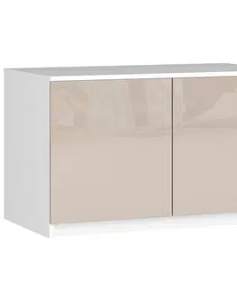 Šatní skříně Ak furniture Nástavec na skříň S90 lesklý cappuccino