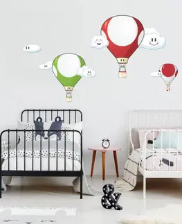 Samolepky na zeď Dětské samolepky na zeď pro kluky - Mario - houba Balón