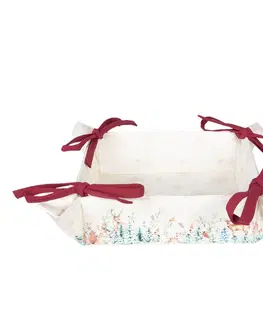 Chlebníky Textilní košíček na pečivo Dearly Christmas - 35*35*8 cm Clayre & Eef DCH47