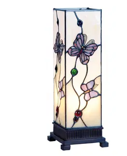 Svítidla Stolní lampa Tiffany Butterfly Garden - 12.5*35 cm  Clayre & Eef 5LL-9301