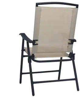 Zahradní křesla a židle Skládací zahradní židle 2 ks Dekorhome Černá