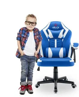 Herní křesla Dětská hrací židle HC - 1001 modrá a bílá