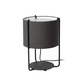 Designové stolní lampy FARO DRUM černá/šedá stolní lampa