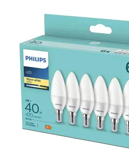 LED osvětlení Philips SADA 6x LED Žárovka Philips B35 E14/5W/230V 2700K 