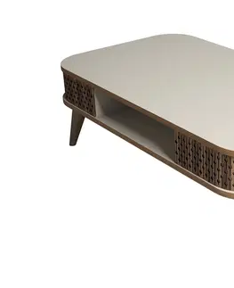 Konferenční stolky Sofahouse Designový konferenční stolek Baina 105 cm krémový
