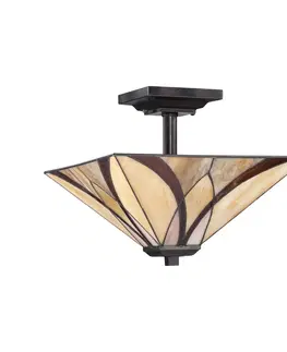 Stropní svítidla QUOIZEL Stropní světlo Asheville design Tiffany výška 30,5