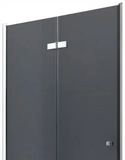 Sprchové kouty MEXEN LIMA skládací dveře 90x190 cm 6mm, chrom, grafit se stěnovým profilem 856-090-000-01-40