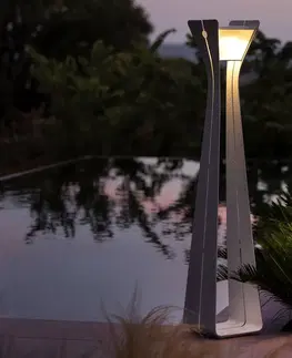 Venkovní osvětlení terasy Les Jardins LED solární světlo Osmoz z hliníku, 175 cm, bílá