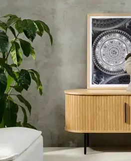 TV stolky Furniria Designový TV stolek Vasiliy 120 cm přírodní dub
