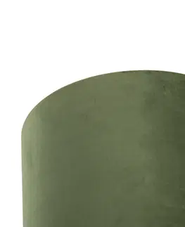 Stropni svitidla Stropní lampa s velurovým odstínem zelená se zlatem 20 cm - černá Combi