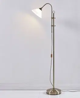 Stojací lampy Lindby Stojací lampa Otis v barvě staré mosazi