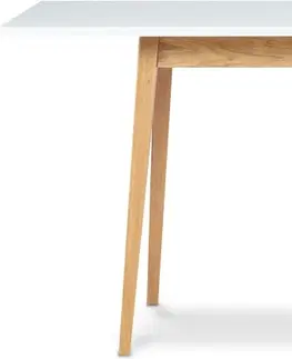 Jídelní stoly Konsimo Rozkládací stůl FRISK I bílý/přírodní dub