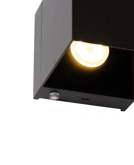 Nastenna svitidla Nástěnná lampa černá včetně LED a dobíjecího dotykového stmívače - Joris