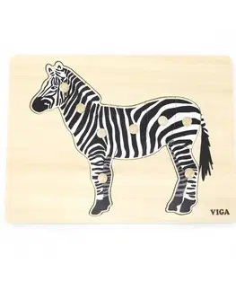 Hračky VIGA - Dřevěná vkládačka Zebra 8ks