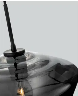 Designová závěsná svítidla NOVA LUCE závěsné svítidlo VEIRO chromové sklo černý kov černý kabel E27 1x12W 230V IP20 bez žárovky 9724141