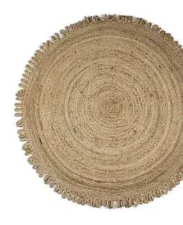 Koberce a koberečky Přírodní kulatý jutový koberec se smyčkami Loops - Ø120*1cm Mars & More JHJVKL120
