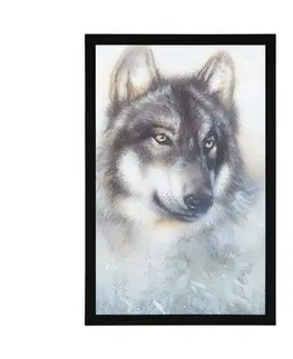 Zvířata Plakát vlk v zasněžené krajině
