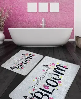 Koupelnové předložky L'essentiel Sada 2 kusů koupelnových předložek Bloom šedá